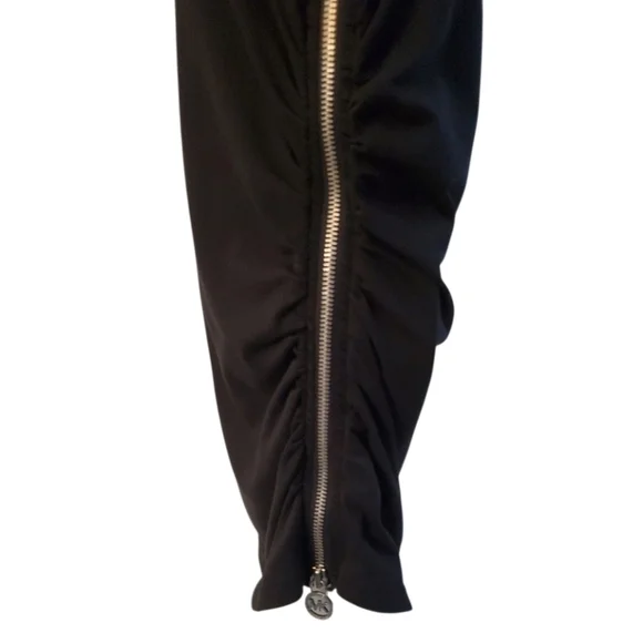 Michael Kors Sleeveless Black Ruched Side Zip Scoop Neck Tank Top Size L - Picture 6 of 8